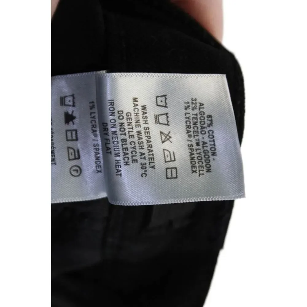 DL1961 Girls Cotton Zippered Straight Jeans Black Size 16